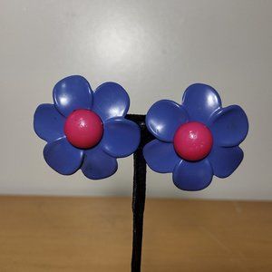 Large Flower Post Earrings
